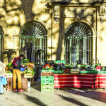 local people buy fresh vegetables and fruits at the local market