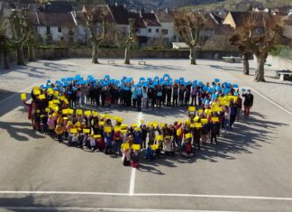 Arbois : un cœur aux couleurs de l’Ukraine au groupe scolaire Saint-Just