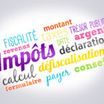 nuage de mots clés en français sur le thème des impôts
