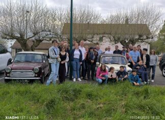 Sweet Mini club devant des véhicules mini