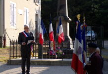 Gabriel Bremond pendant la cérémonie à Eclans-Nenon.