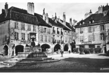 Arbois (Jura). La place de la Liberté. La Cigogne. - 7Fi10 - Lot 1 - Média 1 - Archives départementales du Jura