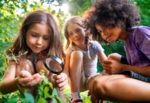 photo illustration enfants qui jouent dans la nature