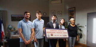 Les trois nouveaux ambassadeurs sportifs de la ville de Dole. Crédit photo : Edwin Rolland / Ville de Dole