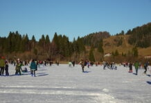 Patiner sur le lac de Lamoura