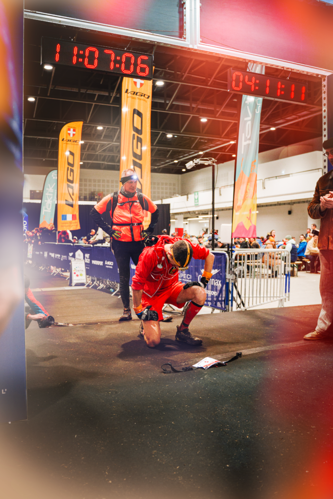 Ligne d'arrivée Valexpo à Oyonnax pour la Trace des Maquisards Ain