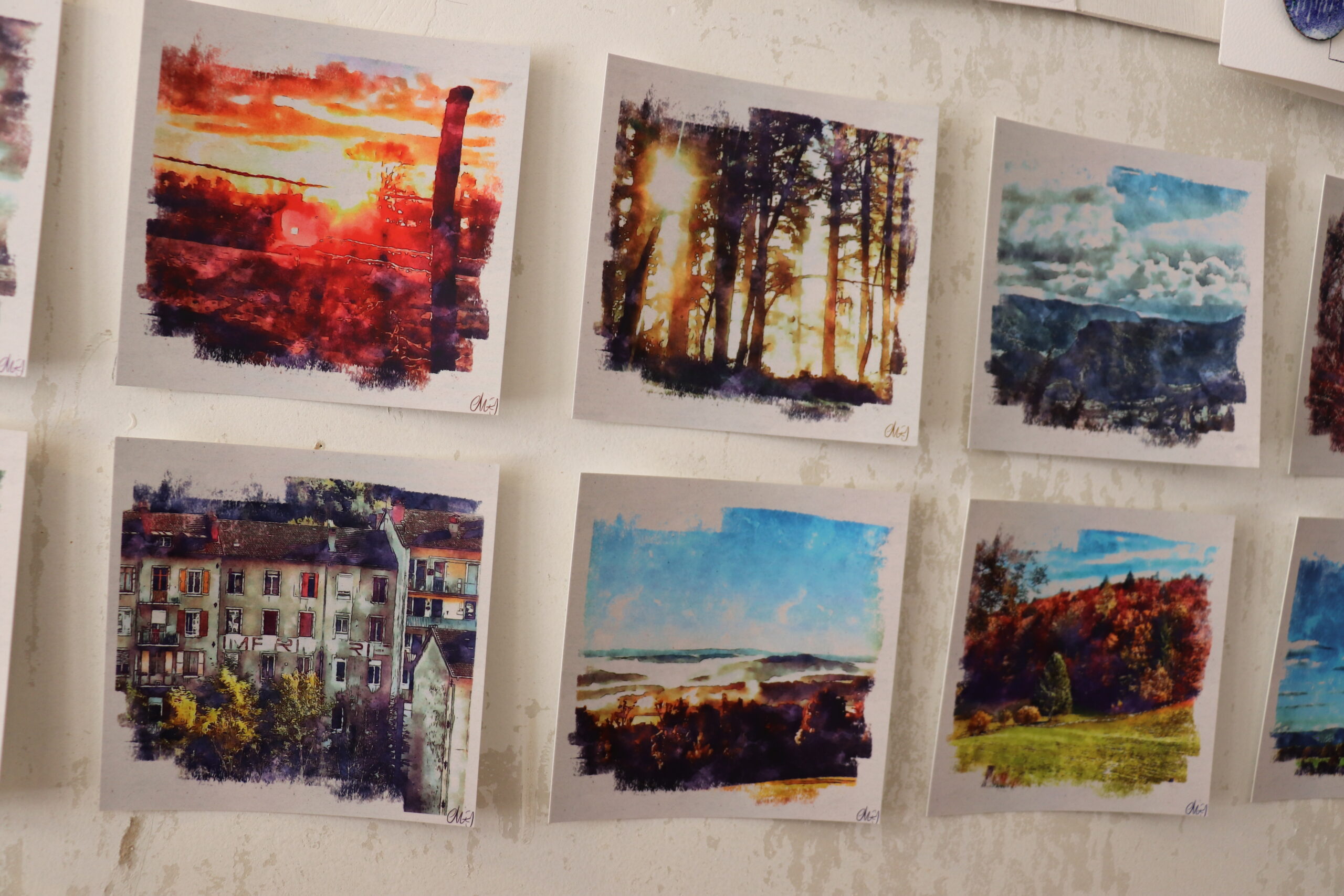 Travail artistique sur photos et tirages sur table