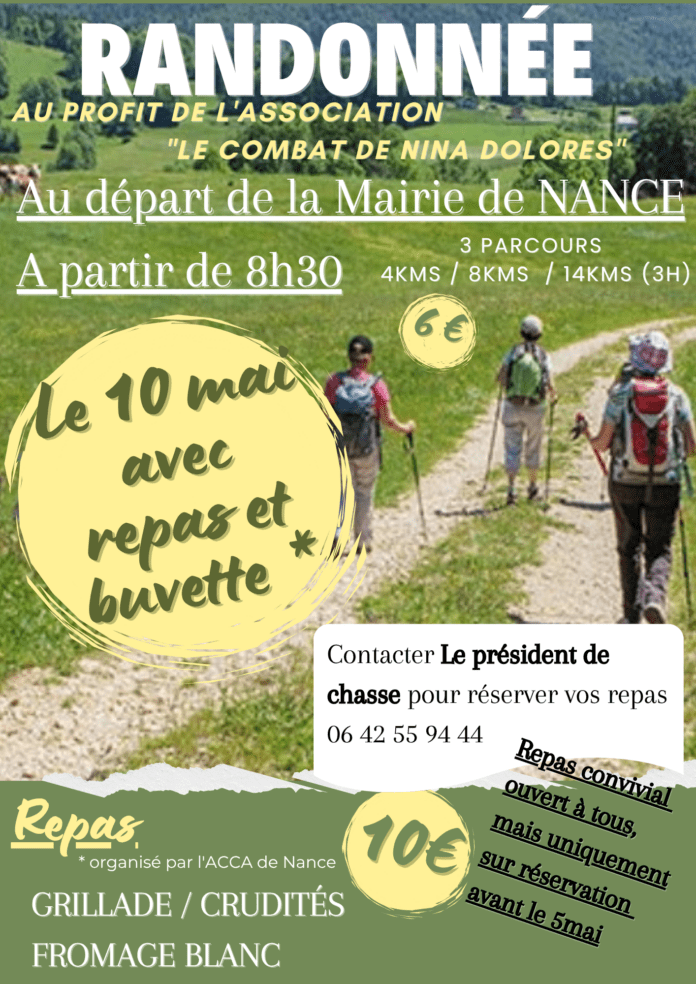 Randonnée organisée Nance Jura