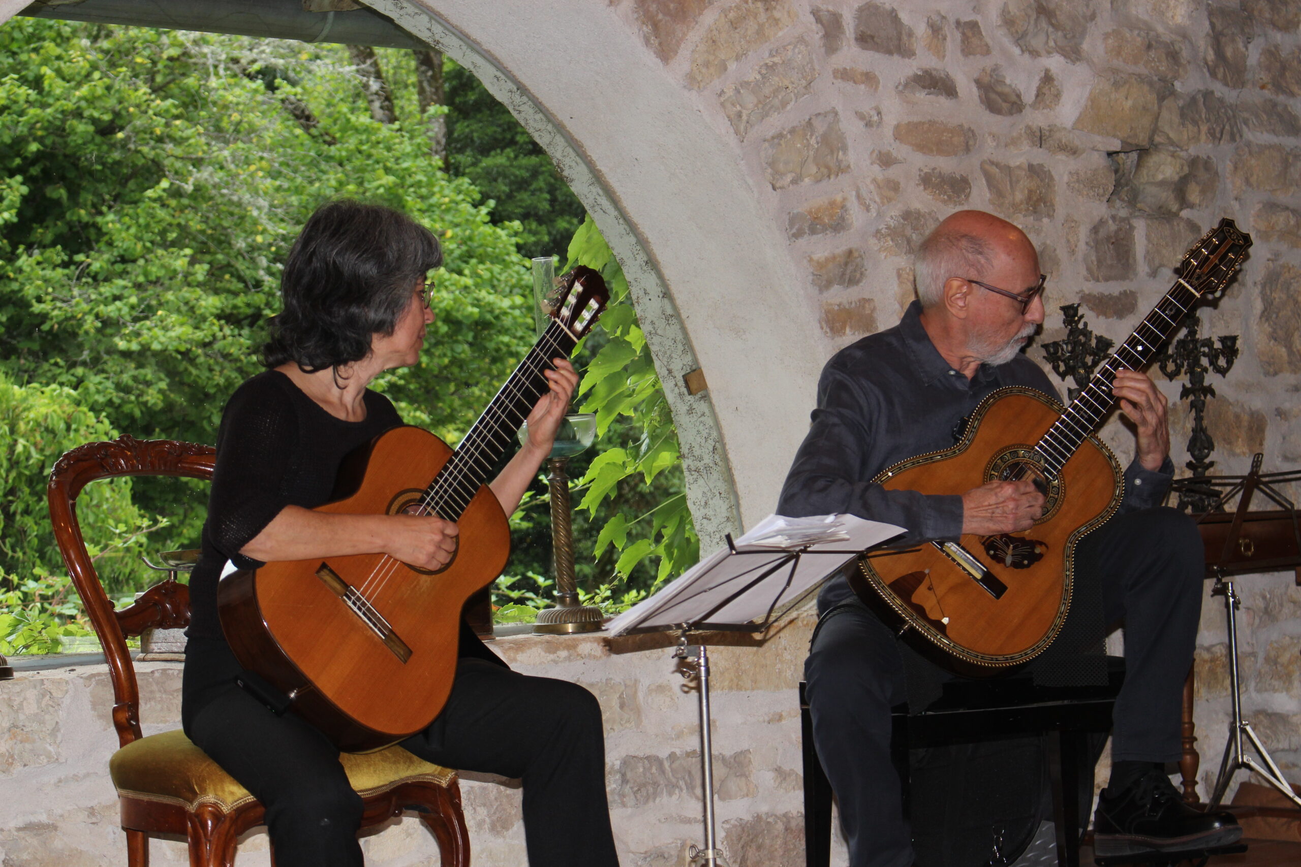 Duo de musiciens à la ferme de Vogna