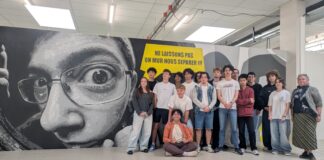 Bellignat. « Vous avez laissé une trace » : une trentaine d’élèves ont peint une fresque au lycée Arbez Carme Fresque street art Bellignat