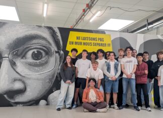 Bellignat. « Vous avez laissé une trace » : une trentaine d’élèves ont peint une fresque au lycée Arbez Carme Fresque street art Bellignat