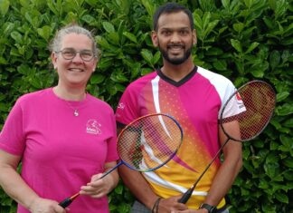 La présidente Marlène Alran et son vice-président Cédric du club de badminton d’Arbois