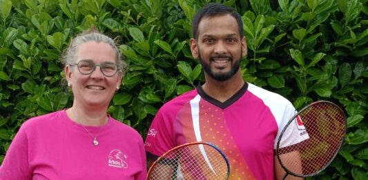 La présidente Marlène Alran et son vice-président Cédric du club de badminton d’Arbois