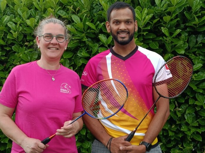 La présidente Marlène Alran et son vice-président Cédric La présidente Marlène Alran et son vice-président Cédric du club de badminton d’Arbois