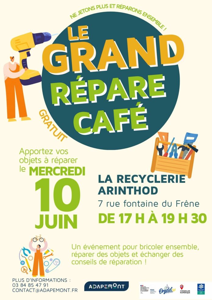 affiche du rand répare café en juin a arinthod