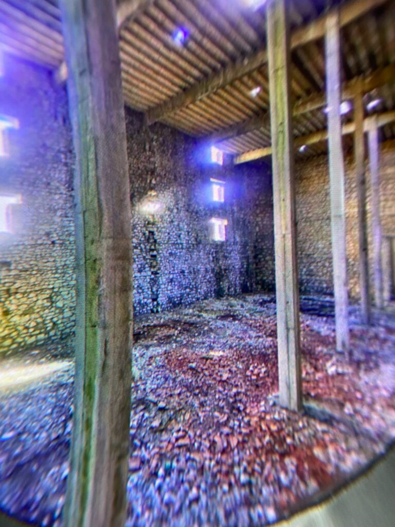 Visiteur utilisant l’application d’immersion 3D sur smartphone