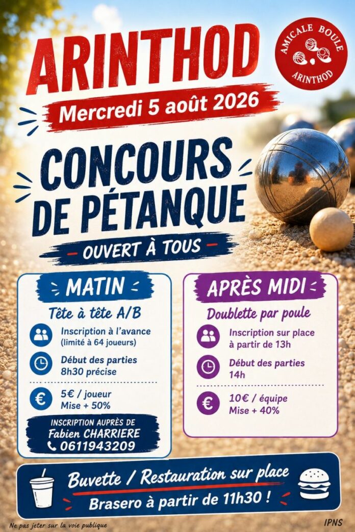 Concours de pétanque arinthod amicale des boules Concours de pétanque arinthod amicale des boules