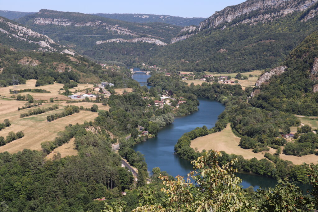 Point de vue Saint Maurice d'Échazeaux à l’Ouest de Thoirette vue de haut 