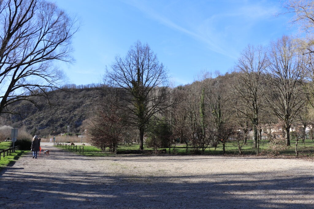 Parc au bord de l'Ain à Thoirette 
