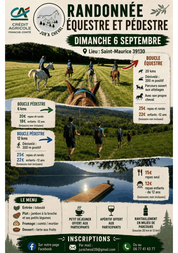 Affiche Jur'a Cheval Randonnée Cheval
