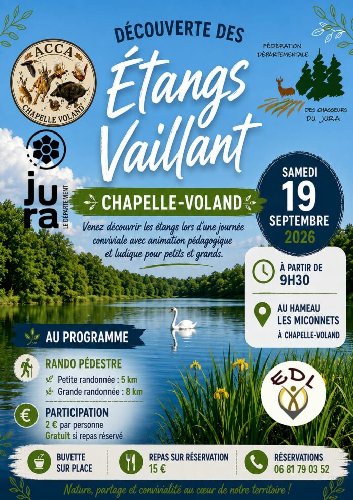 Découverte étangs vaillant chapelle voland