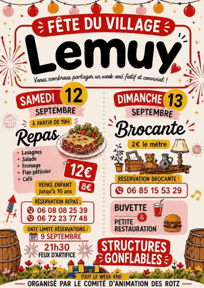 Affiche fête de village lemuy