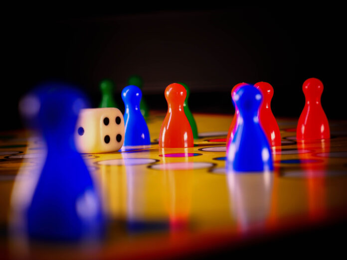 LUDO board game with dice